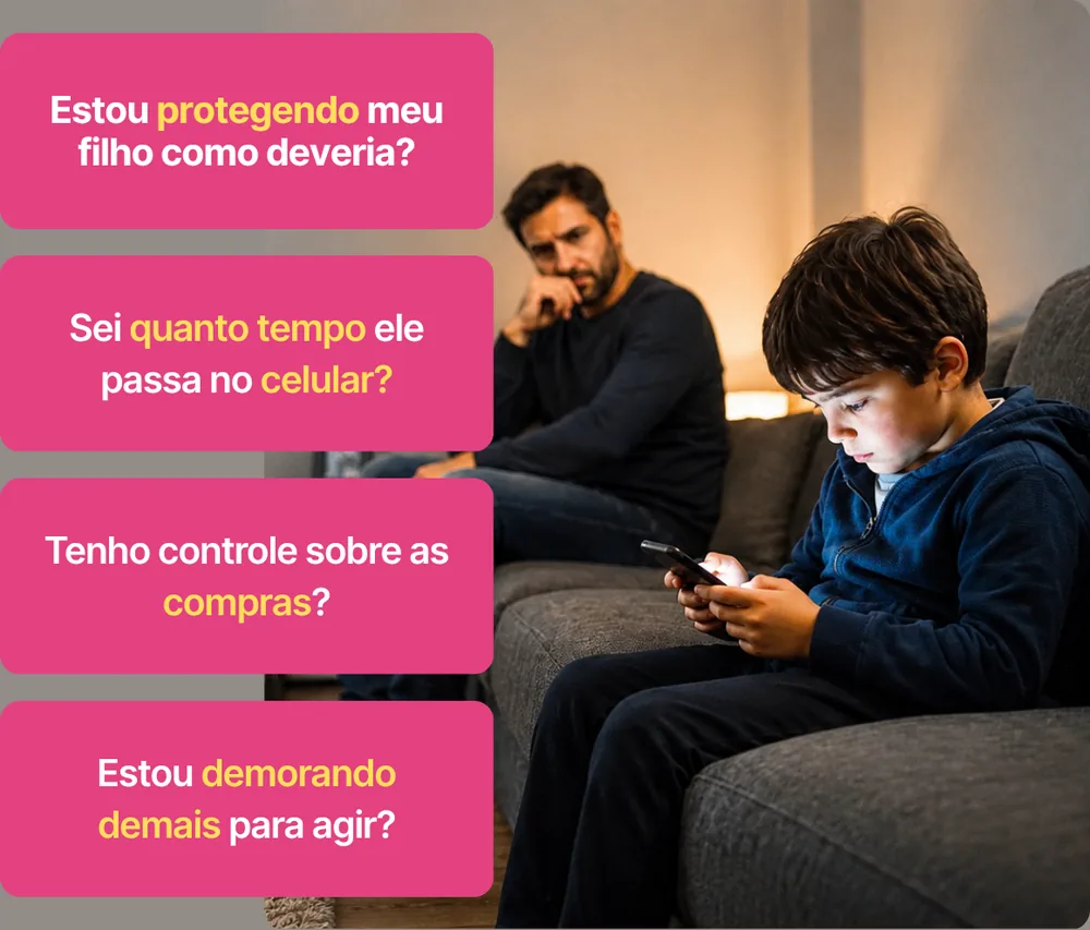 Pai preocupado com as dúvidas que rondam a cabeça de todo pai: será que meu filho já viu algo que não deveria? Será que estou protegendo pouco?